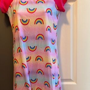 Wonder Nation Rainbow Pajama Top - Pink and Red